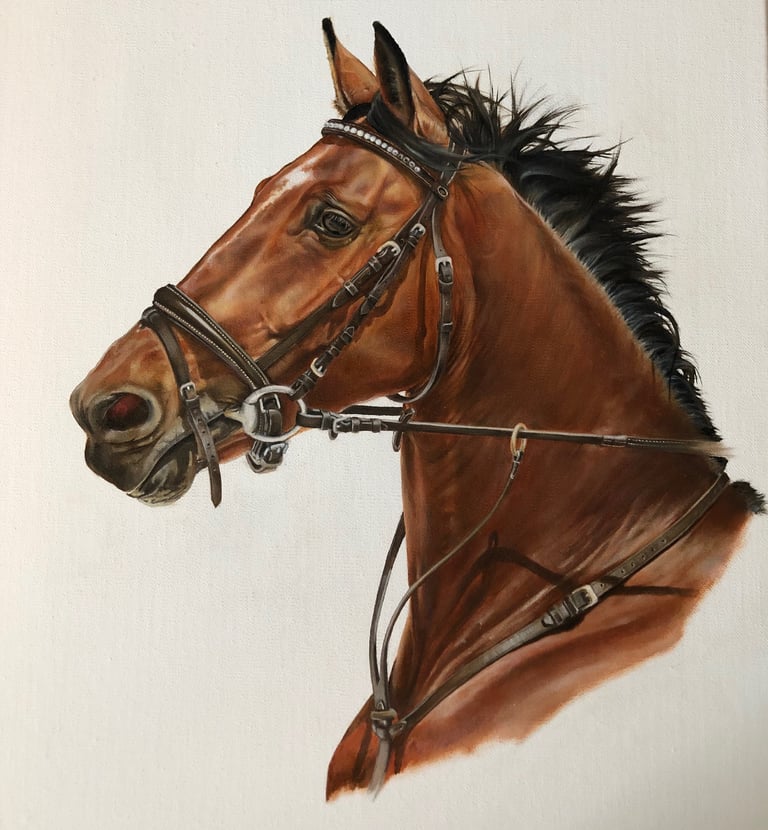 peinture animalière d'un cheval