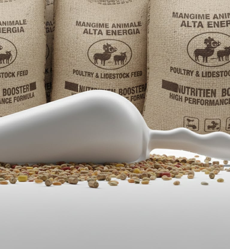 Pelle pour aliments du bétail. Conçue pour une distribution hygiénique de la nourriture animale.