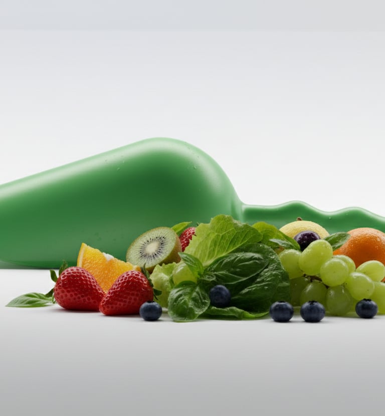 Pelle verte HACCP pour légumes crus. Prévient les risques de contamination.