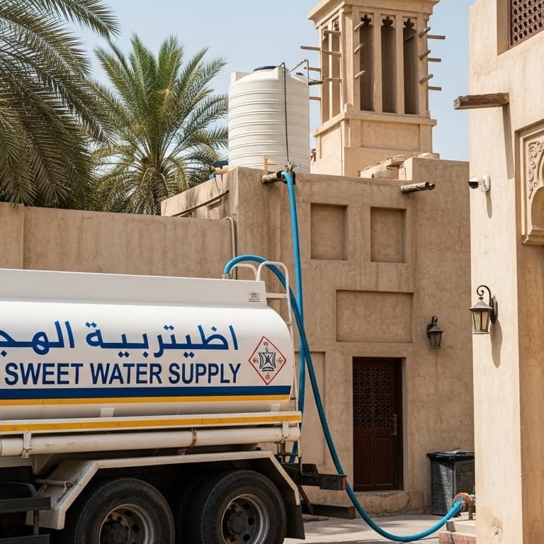 a tanker supply water into home tank