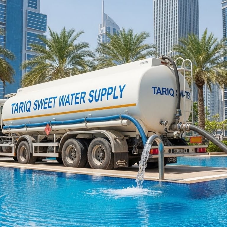 sweet water tanker supply water into pool