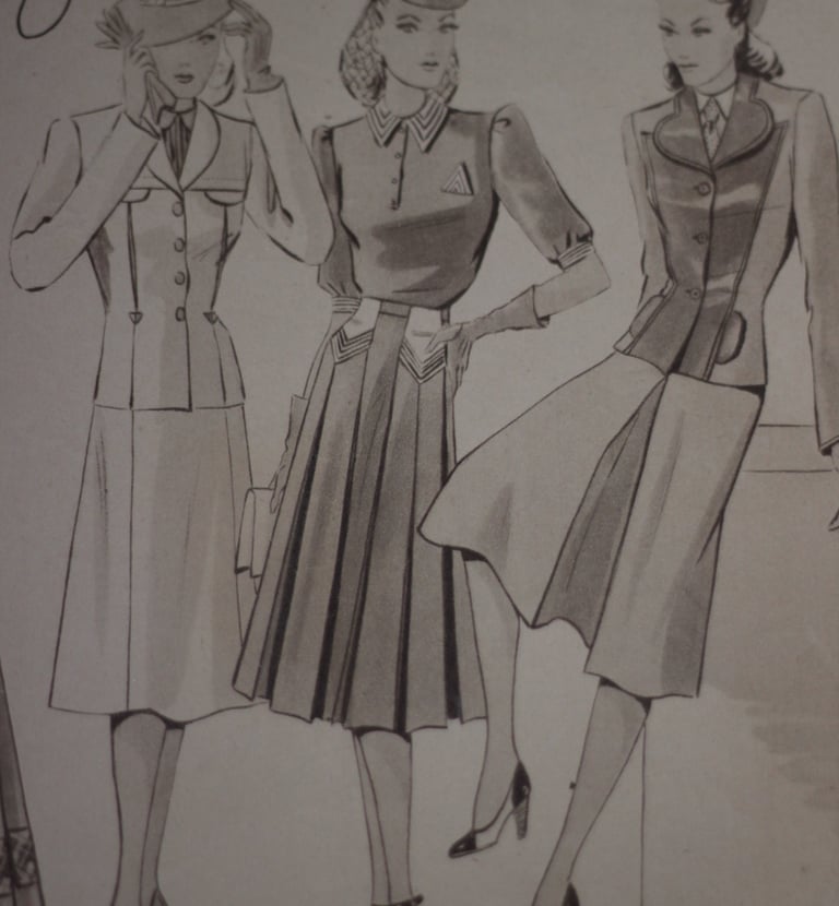 Iconograpie issue du magazine Mode de Jour du 24/03/1940, source d'inspiration pour les tailleurs