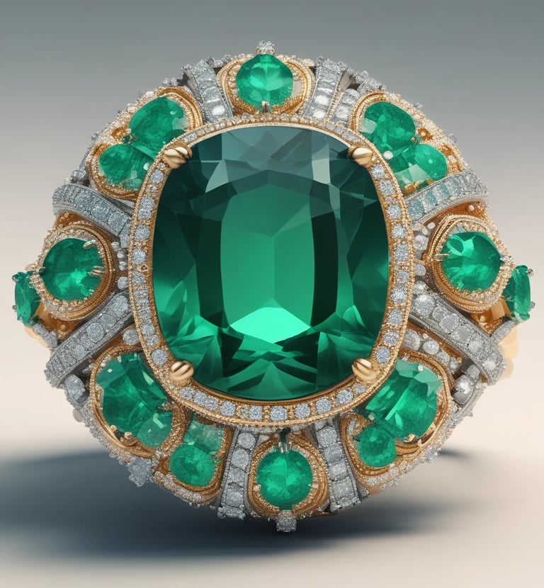 A close-up view of a sparkling jewelry piece placed on a softly textured fabric surface. The jewelry appears to be encrusted with small, shiny gemstones and has a luxurious, elegant appearance.