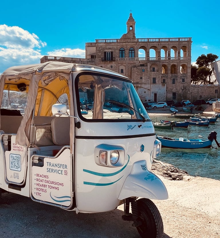 Ape calessino tuktuk on the beach