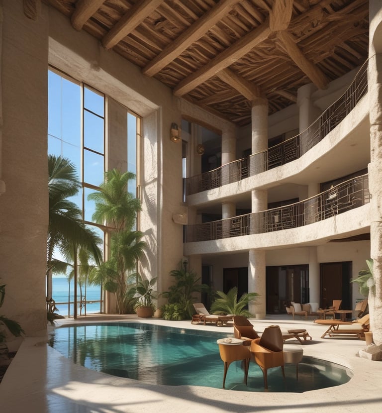 Interior of a modern warehouse after renovation.