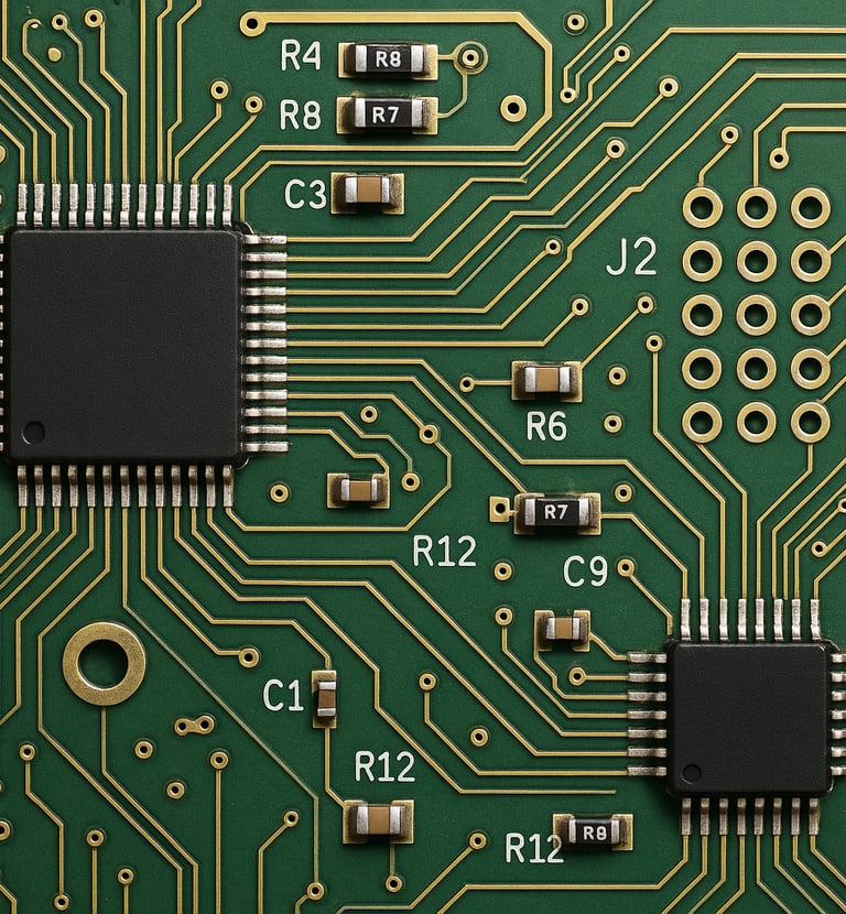 a close up of a computer motherboard with a circuit board