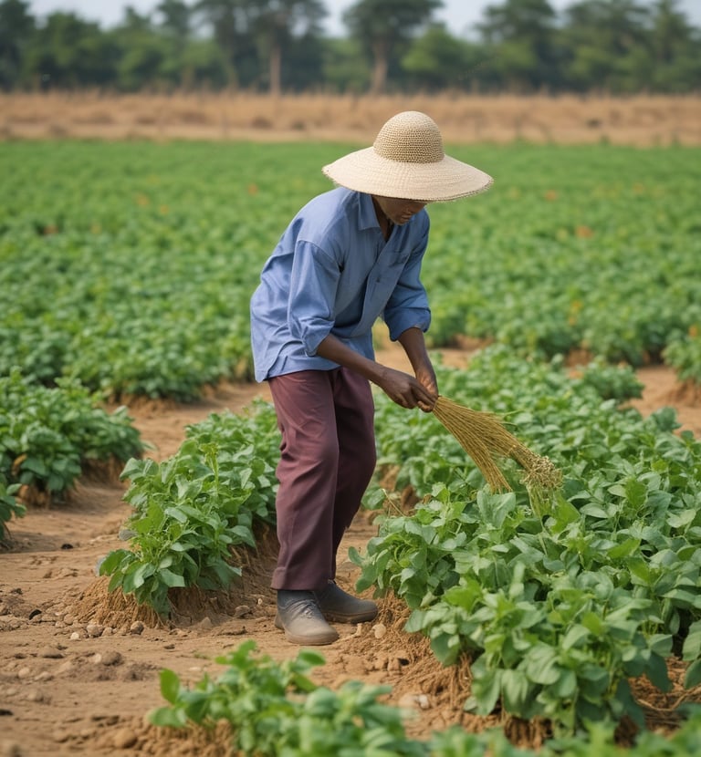 Close-up of hands sorting fresh produce with care and precision.