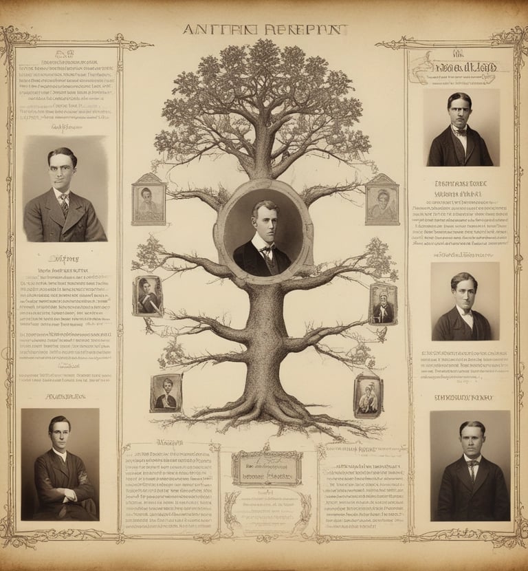An interactive memory map illustrating family connections.
