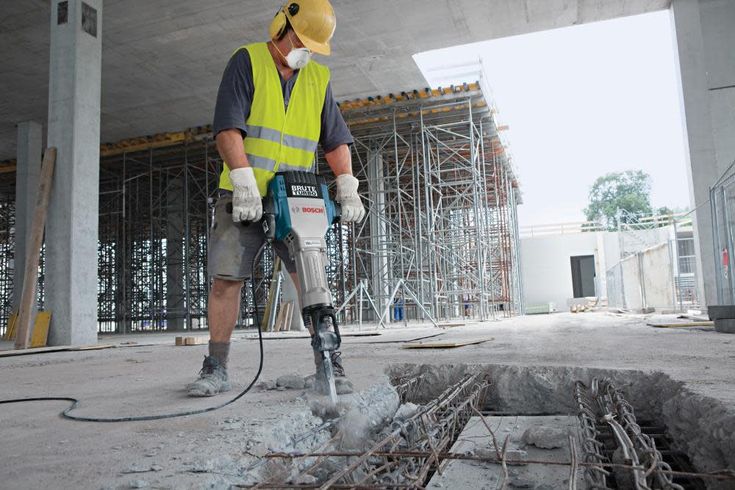 RCC slab cutting in Whitefield Bangalore site