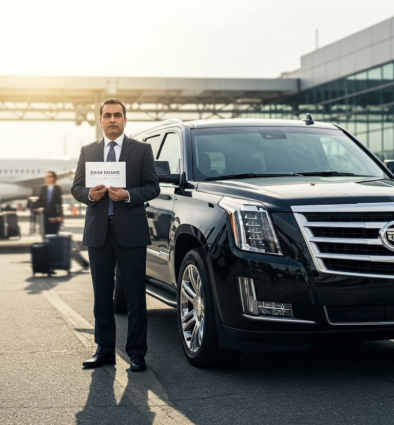 Airport Limo Service chauffeured Black SUV