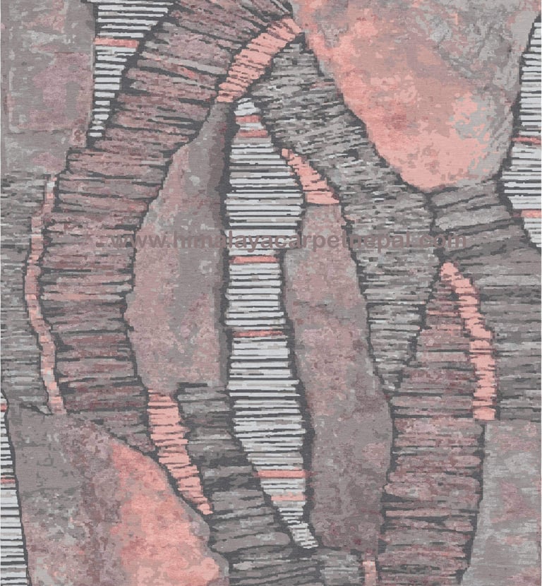 Custom Rugs - Modern contemporary luxury abstract geometric hand-knotted rug in neutral tones