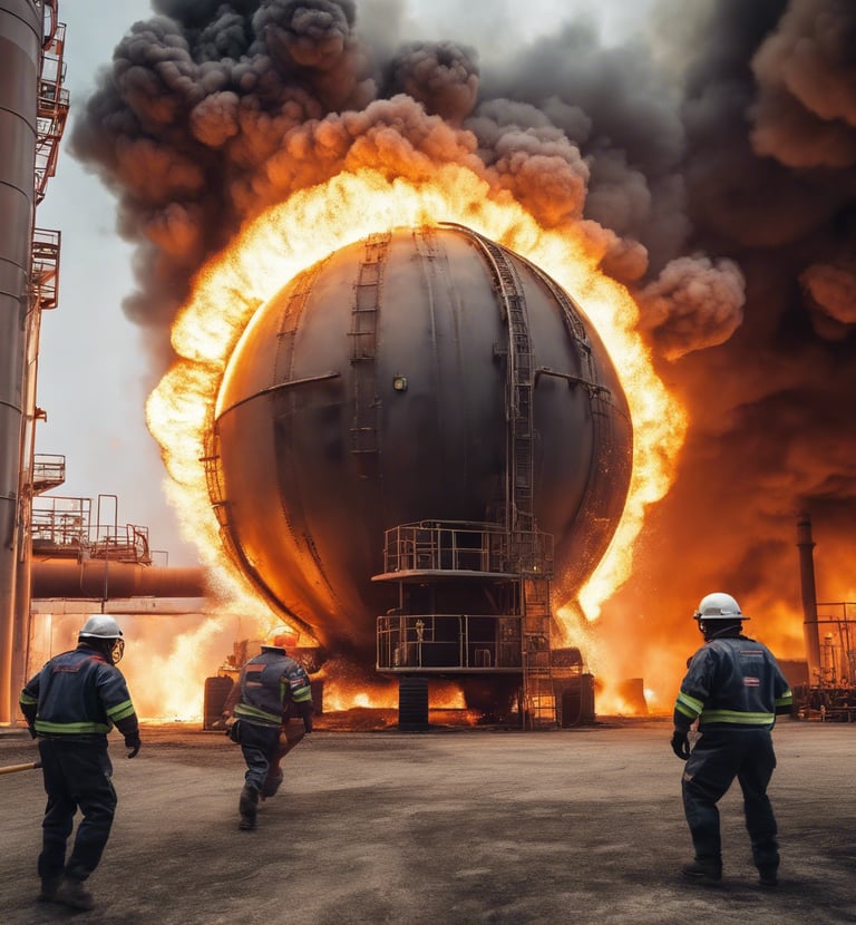 Explosión en tanque de almacenamiento de sustancias inflamables o combustibles