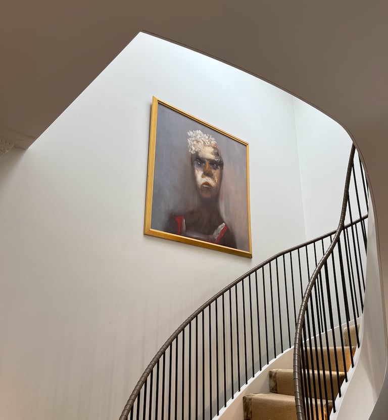 Another lovely Sidney Nolan work hung above a staircase