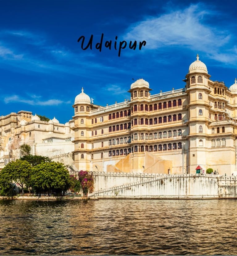 City palace of Udaipur near lake Pichola