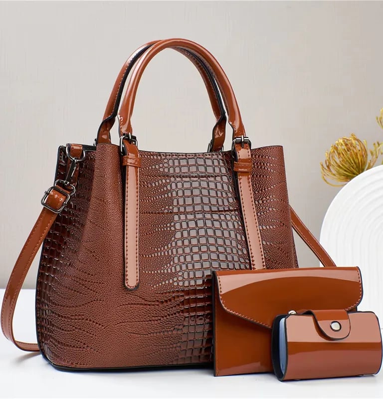 a purse with a wallet and a wallet