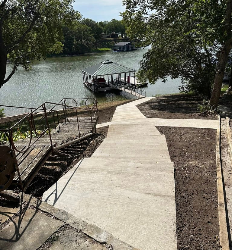 new concrete slab to boat dock
