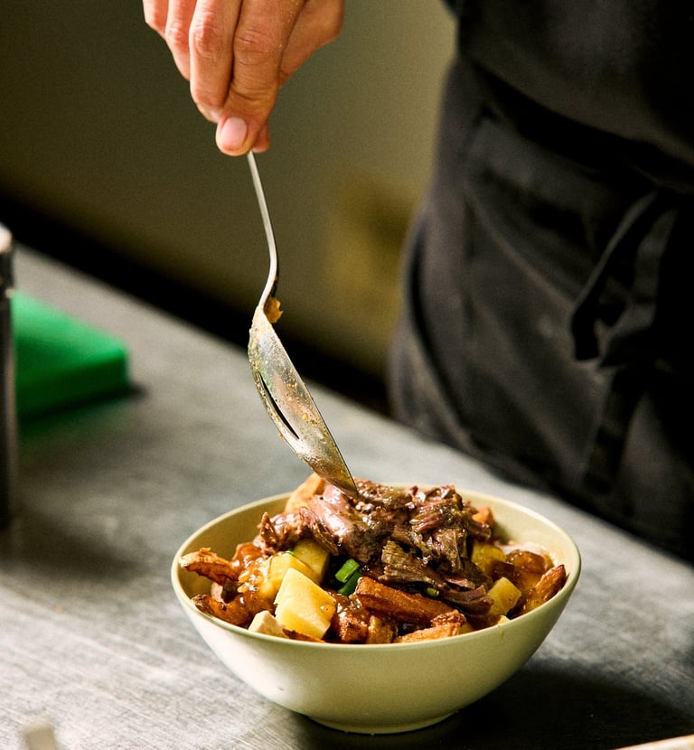 Poutine au porc effiloché