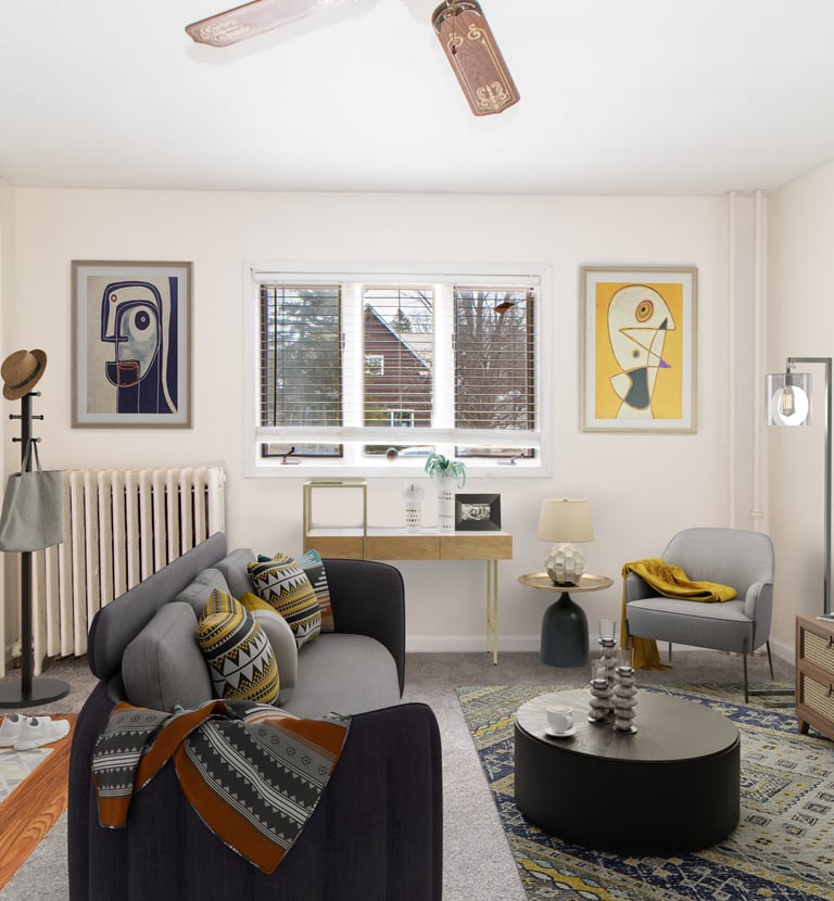 Digital Staging of a completely empty living room