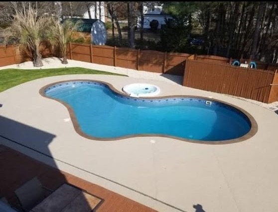 a pool with a pool and a pool in the background