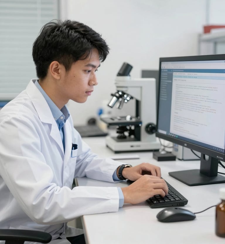 Minimalist workspace with multiple screens displaying data analytics dashboards.