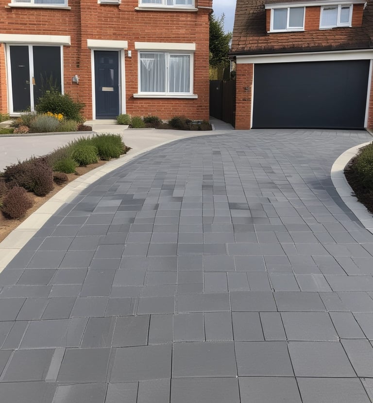 Close-up of a resin driveway showing the textured surface and vibrant color.