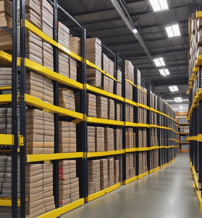 Industrial safety gates installed at a mezzanine entrance with green accents.