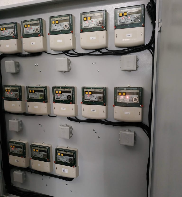 Панель управления счетчиками электроэнергии 10 кВ.
