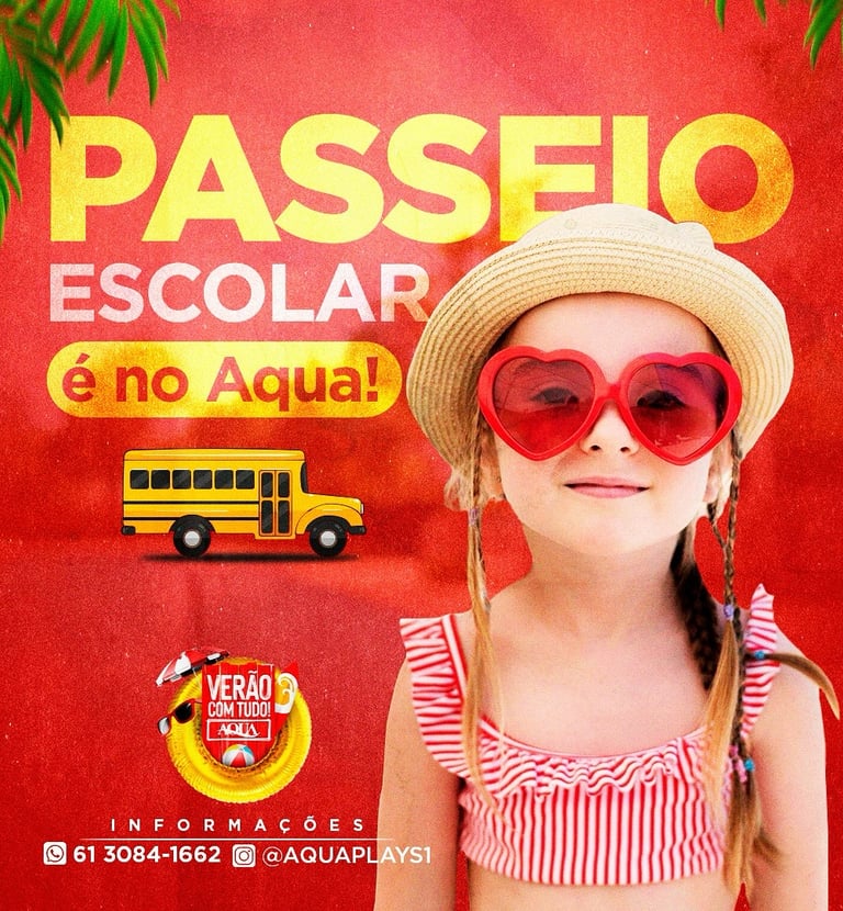 Piscina do Clube AQUA para passeios escolares em Cidade Ocidental, perto de Brasília