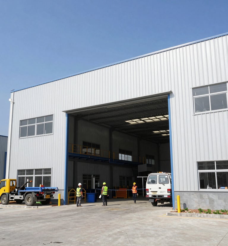Close-up of sturdy roof framework with professional workers securing beams.