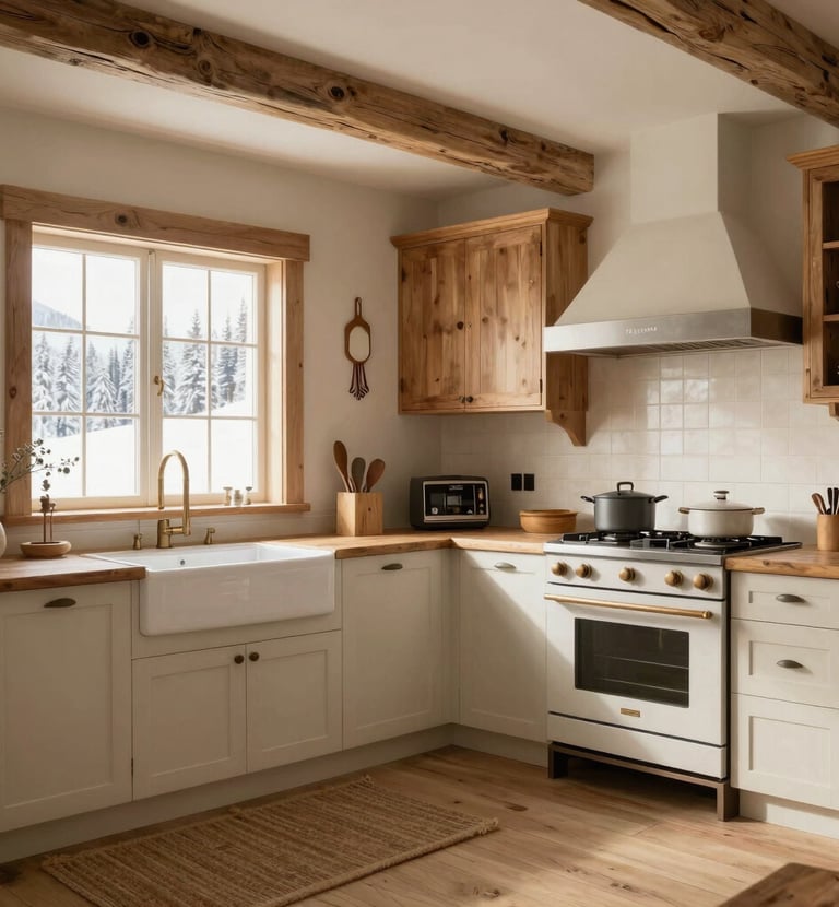 Sleek kitchen island with modern gadgets and minimalist decor.