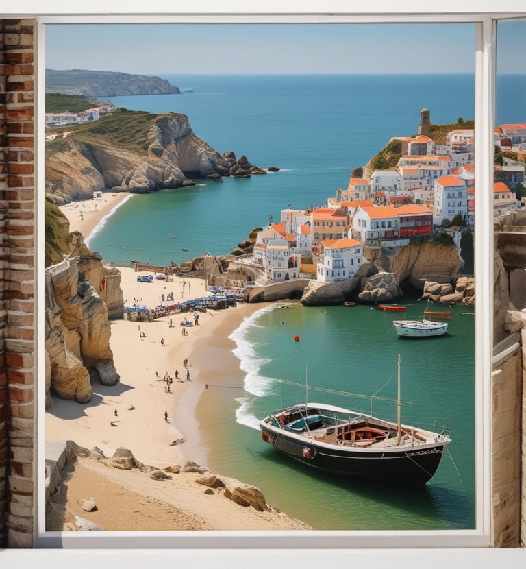 Travelers hiking along a lush green trail with panoramic ocean views.