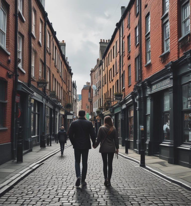 Travelers hiking along a lush green trail with panoramic ocean views.