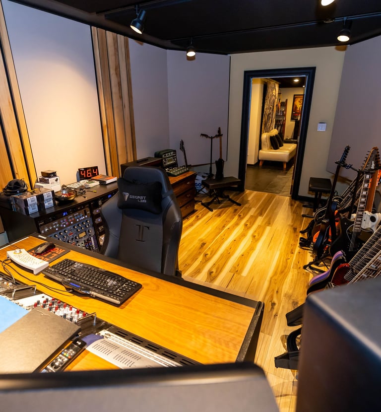 Control Room B at recording studio in Atlanta, GA