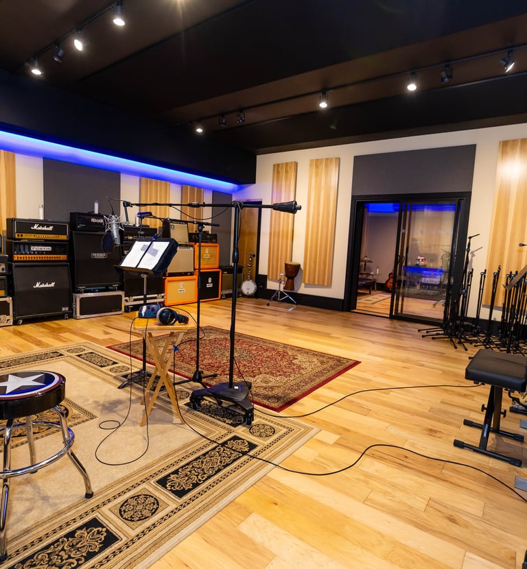 Main Live Room at recording studio in Atlanta, GA