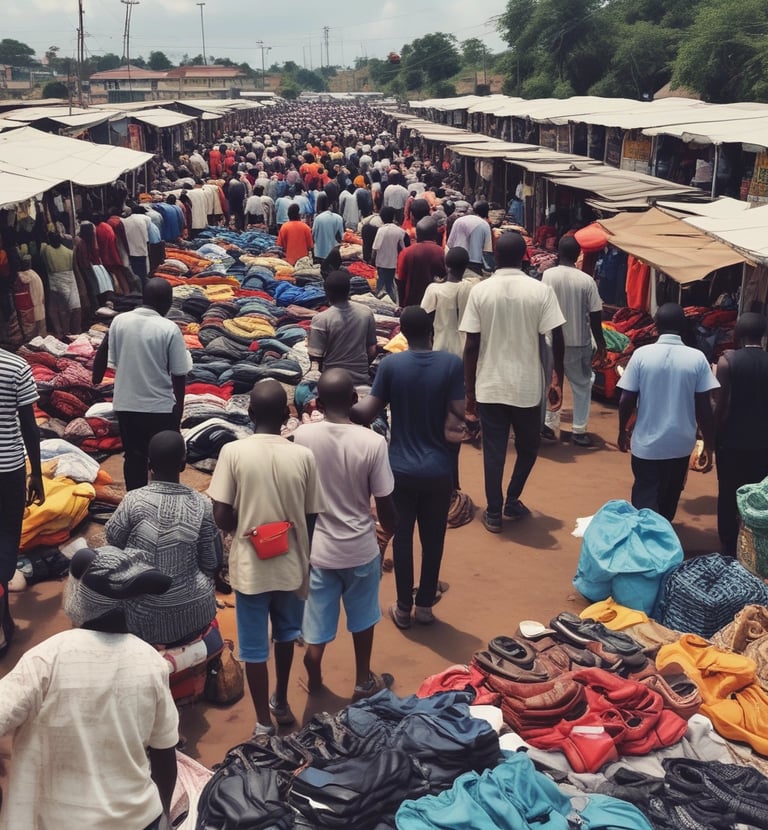 A friendly staff member assisting a customer with gas refilling at the Taraji Market Place counter.