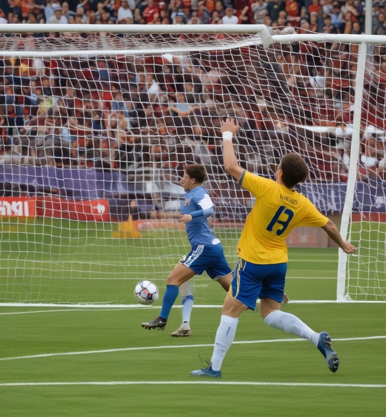 A focused female track athlete in crimson gear crossing the finish line with determination.