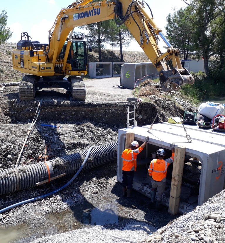 remplacement des buses du torrent de l'Aillade