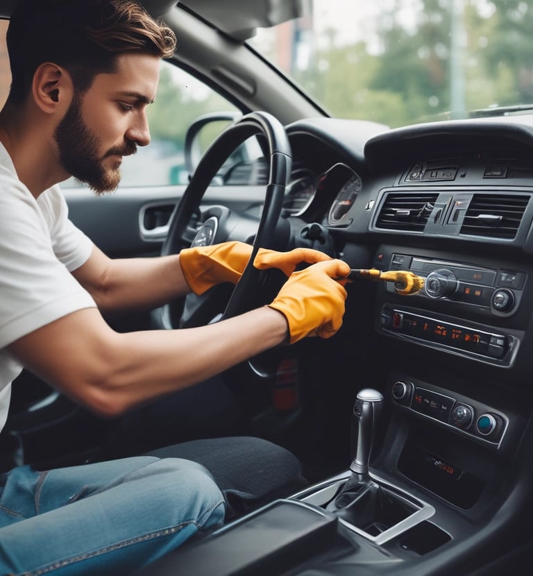 A mattress being carefully treated by a technician in a cozy bedroom.
