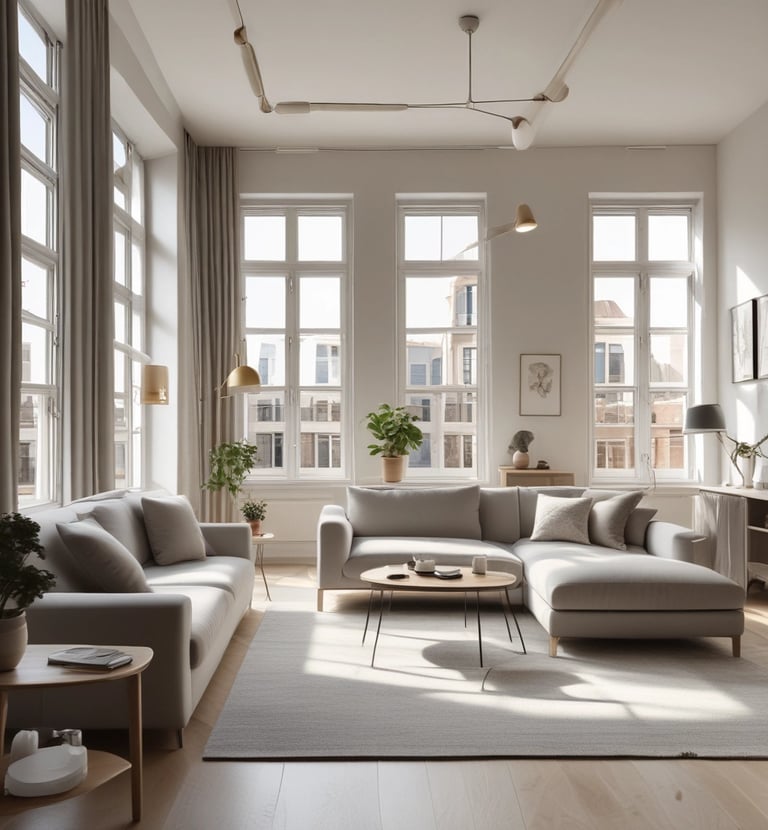 A person walks past a large advertising billboard for lifestyle serviced apartments. The billboard features text promoting one to three bedroom units with social facilities. In the background, a partially demolished or deteriorating building is visible. The scene is in black and white, adding a stark contrast to the modern advertisement and the old structure.