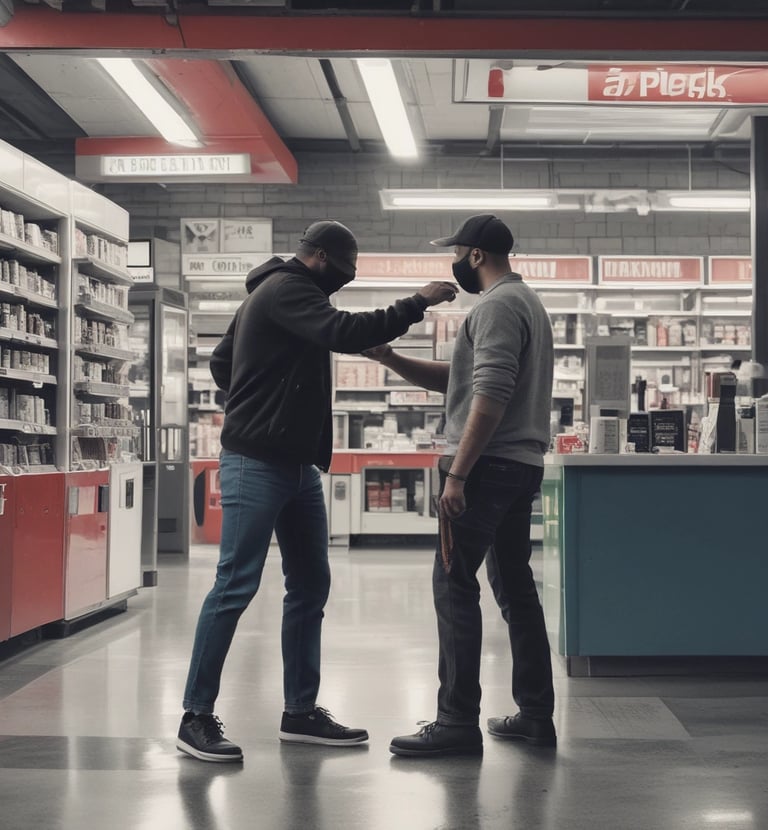 Participants engaged in knife defense techniques during a class.