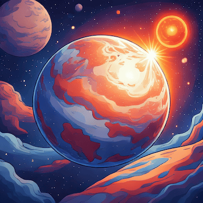 The undiscovered planets of  a nearby star system await the space exploration probe ‘Eternity'