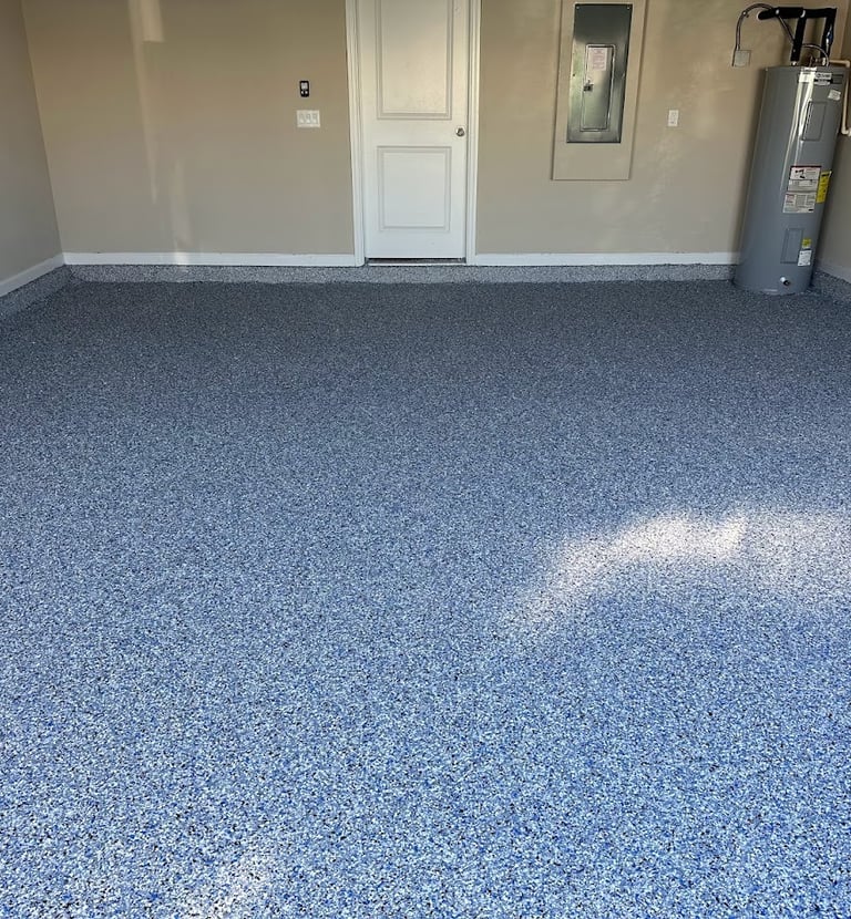 Blue Flake Garage Floor