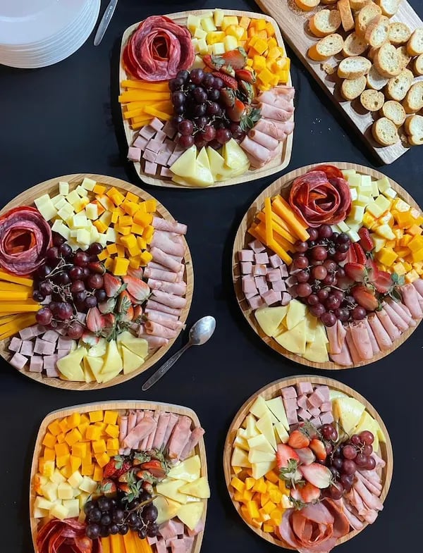 a variety of food items on a table