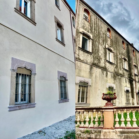 Comparativa antes y después de rehabilitación de masía histórica en Castellbisbal