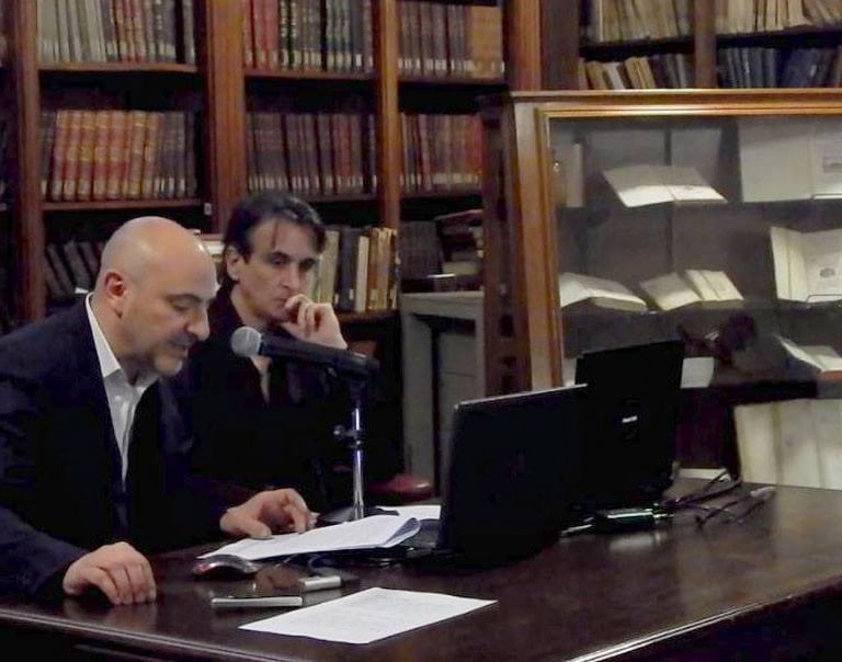 Marcelo Castelo y Guillermo Elías en la Sociedad Científica Argentina, CABA.