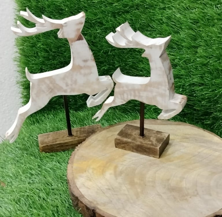 wooden designer reindeer for chritsmas