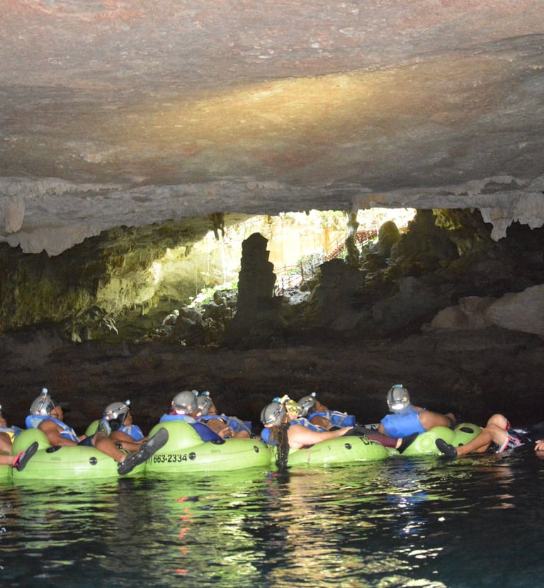 rock formation as we cave tube though the mayan underworld, Jaguar Paw Cave and Jungle Expedition