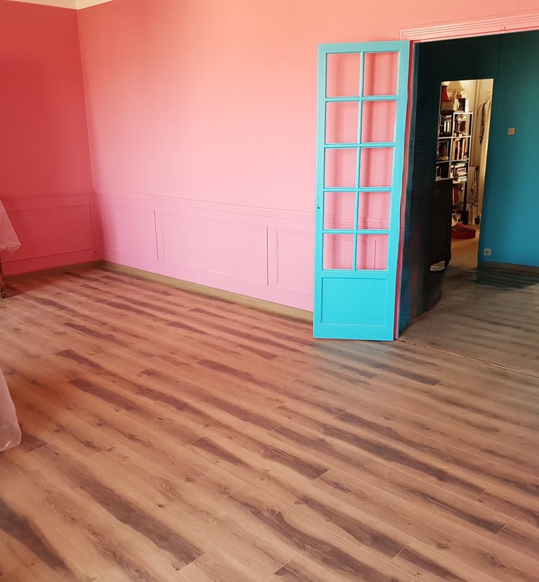 Peinture couleur et pose parquet