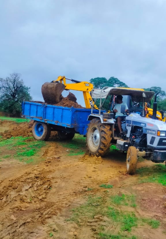 JCB and Tractor