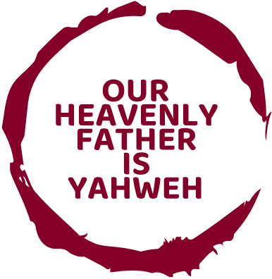 a circle of red and white text that says our heavenlyly, our heavenly father